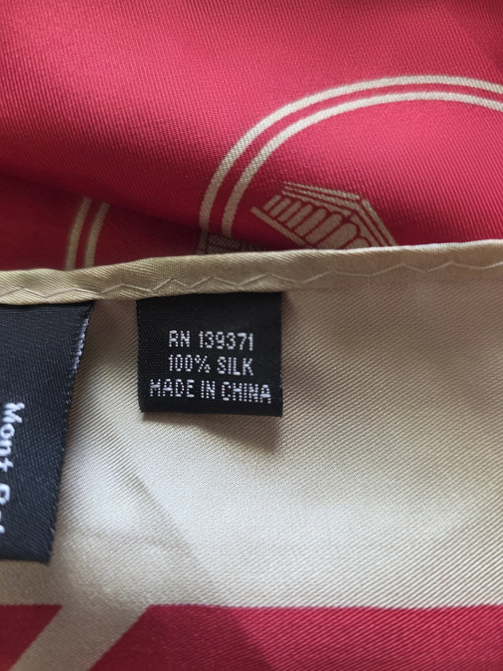 Rare Mont Pelerin Society 2004 Silk Scarf Sri Lanka Independence Hall Red Wrap